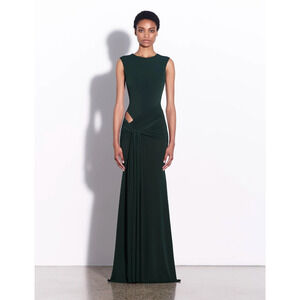 Alex Perry Sleeveless Cut Out Wrap Gown in Crepe Jersey US 8